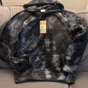 Nike Black and Gray Patterned Hoodie